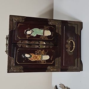 VINTAGE Chinese Rosewood 1960's Jewelry Box
